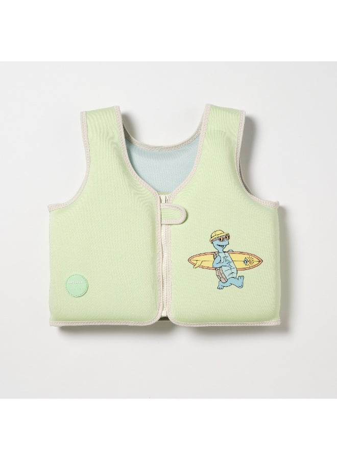 Sunnylife Kids Swim Vest 3-6 Shred Turtle Aqua – Kids Swim Vest Shred Turtle Aqua (3-6 Years) – Lightweight and Secure Life Jacket for Pool and Beach Fun - Image 1